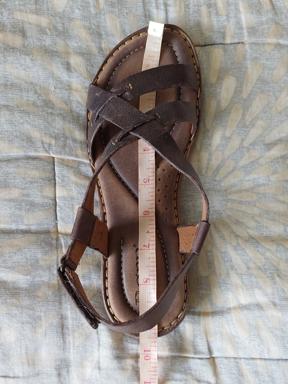 New Born Dark Brown Leather Strappy Sandals Size 7 - Picture 13 of 13